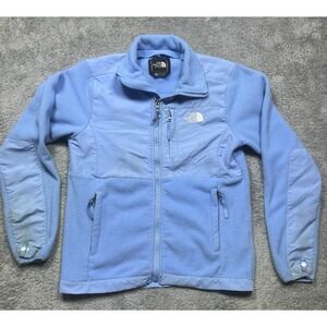 The North Face Denali Fleece Jacket Womens S Light‎ Blue Outdoor RARE *STAINS